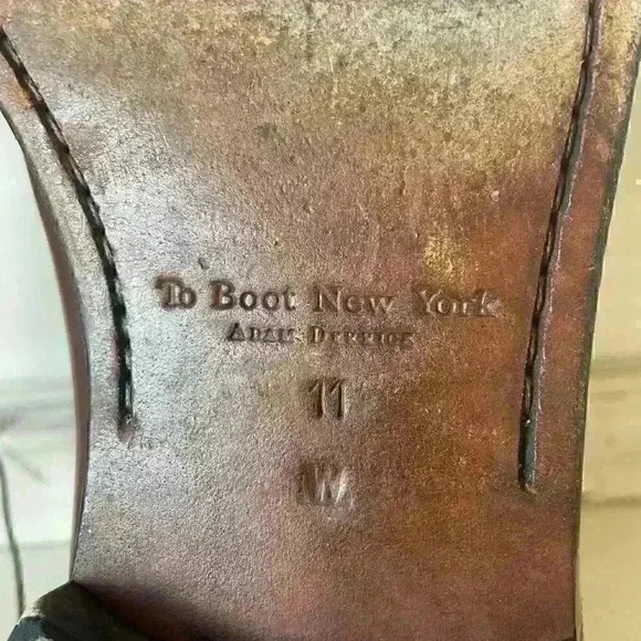 To Boot New York Mens 11 Luxury Leather Wingtip Oxford Shoes Made in Italy - Picture 3 of 9